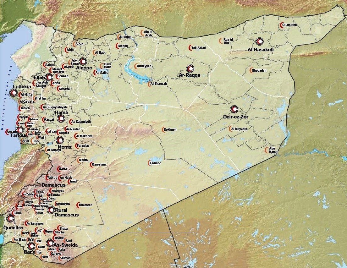 Pobočky Syrského Červeného půlměsíce